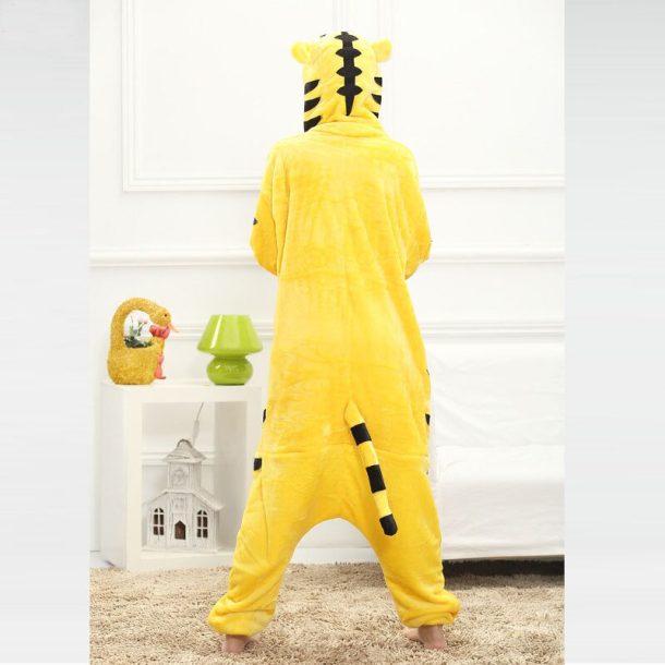 Yellow Tiger Mens and Womens Animal Onesie - Image 3