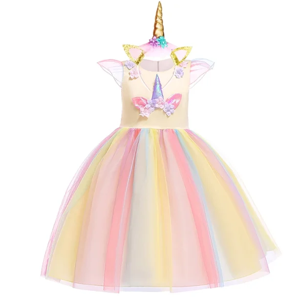 Yellow unicorn dress