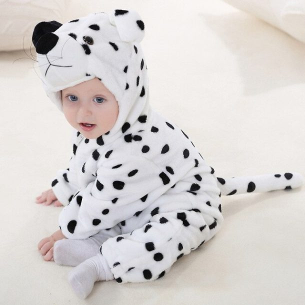 BABY SNOW LEOPARD ONESIE