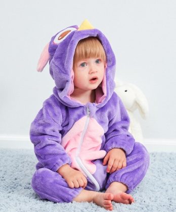 PURPLE OWL BABY ONESIE