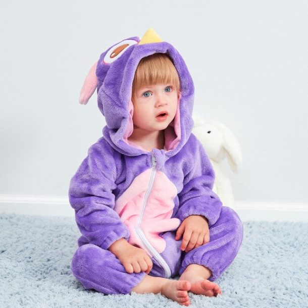 PURPLE OWL BABY ONESIE