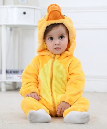 YELLOW DUCK BABY ONESIE