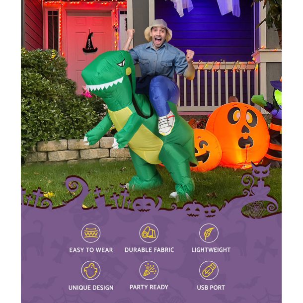 Inflatable Dinosaur Costume Adult Suit Blow Up Party Fancy Dress Halloween Cosplay - Image 5