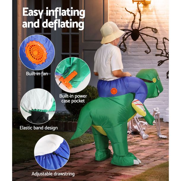 Inflatable Dinosaur Costume Adult Suit Blow Up Party Fancy Dress Halloween Cosplay - Image 7