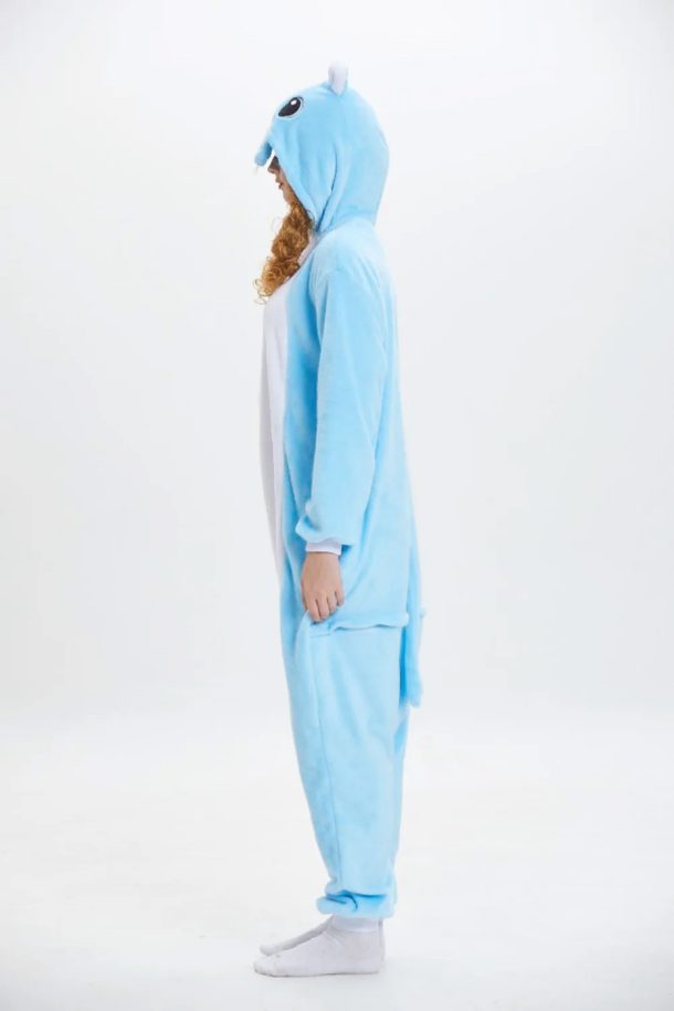 Blue Hippo Mens and Womens Onesie - Image 3
