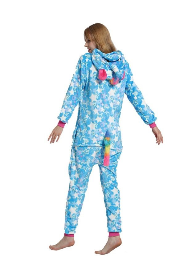 Sky Blue Star Unicorn Mens and Womens Onesie - Image 2